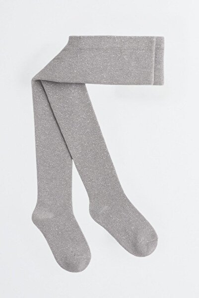 Katia&Bony Kız Çocuk Simli Külotlu Çorap Gri