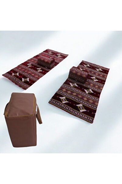 smart home Premium Heritage Floor Seating Set for Home, Camping – Set of 2 Mats-200x70 cm+ 2 Marakesh-45x20 cm