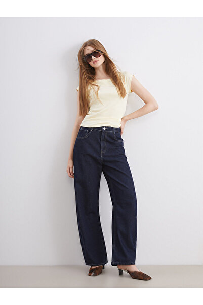 LC Waikiki Дънки за жени с широка кройка в цвят индиго