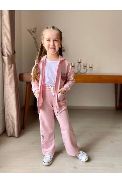 Esprix Kids Zippered Hooded Girls' Sweatshirt and Sweatpants Set