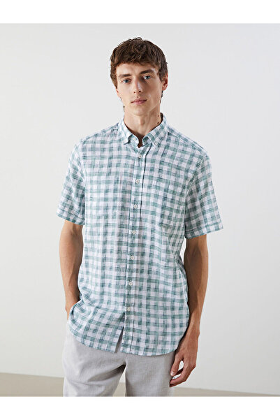 LC Waikiki قميص رجالي من Peak New Season ذو قصة عادية وأكمام قصيرة منقوشة من ...