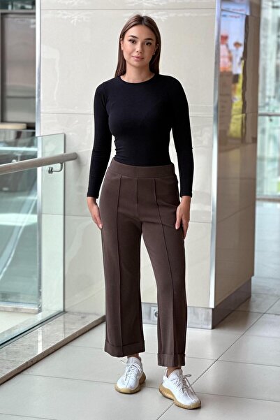 sentez giyim Synthesis Ribbed Bamboo Double Leg Trousers