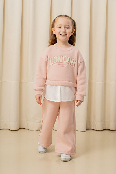 e-çocuk Girl's London Embroidered Ribboned 2-Piece Set - 3266/3265