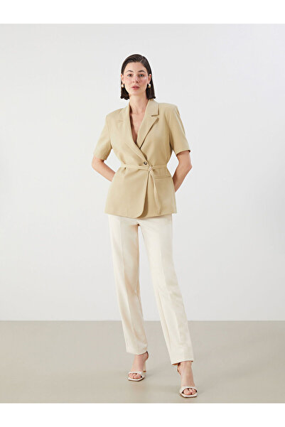 LC Waikiki Peak New Season Women's Blazer Jacket with Belt at Waist