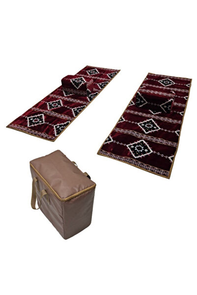 smart home Premium Heritage Floor Seating Set for Home, Camping – Set of 2 Mats-200x70 cm+ 2 Marakesh-45x20 cm
