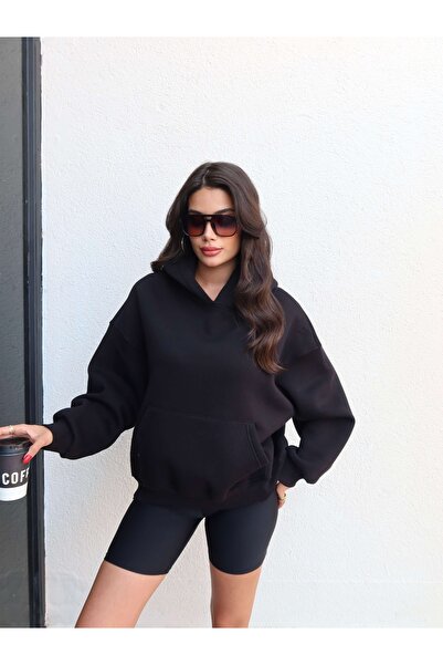 ESRAHELVACI Hanorac cu buzunar cangur Şardonlu