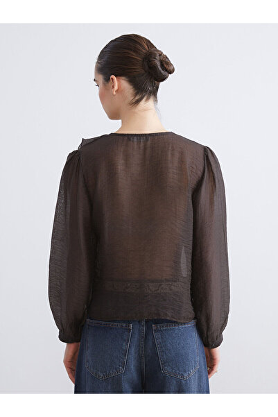 LC Waikiki LCW Vision V Yaka Fırfırlı Şifon Bluz