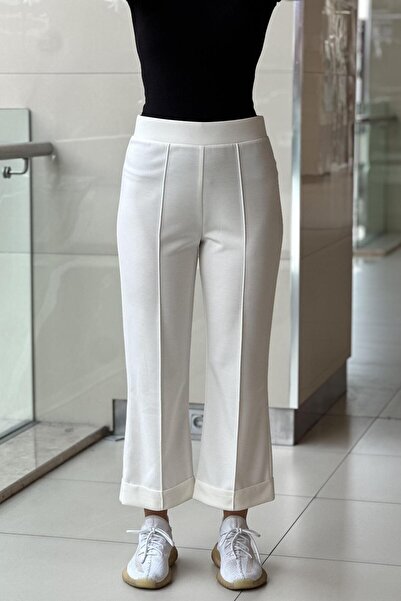 sentez giyim Synthesis Ribbed Bamboo Double Leg Trousers