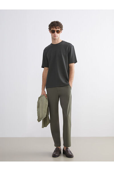 LC Waikiki Khaki Crew Neck Men's T-Shirt