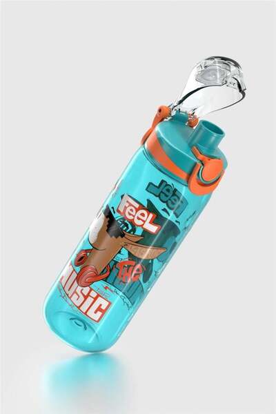 Renga Trego Patterned 630 ml Tritan Children's Water Bottle 912171 Turquoise