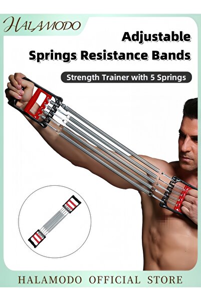 HALAMODO Chest Expander for Arm Muscle Building Adjustable Resistance Bands for Home Gym Arm Strength