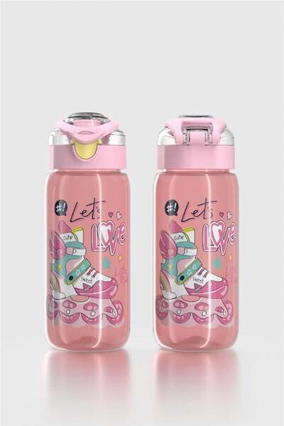 Renga Saga Patterned 530 ml Children's Water Bottle 912174 Pink-Yellow