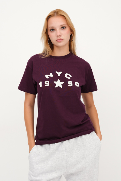 Addax Nyc 1990 Written T-Shirt P10411-D13