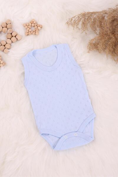 kidello Blue Diamond Patterned Baby Bodysuit (1-3 Years)
