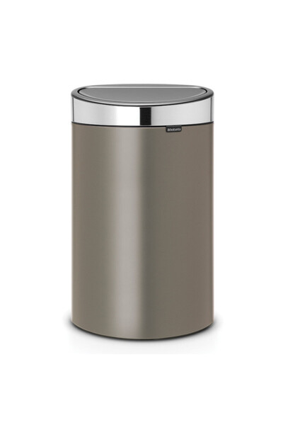Brabantia Touch Bin New 650529, 40 l, Silent and smooth closing, Flat back, Grey/stainless steel