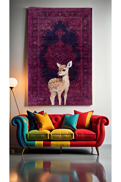 özkacar YAVRU CEYLAN PORTRE Ev Duvar Salon Güzellik Salonu Ofis Dükkan Dekarasyon Kanvas Tablo