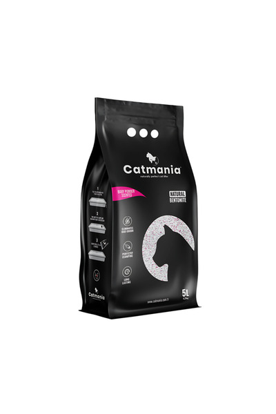 Catmania Premium While Cat Litter Baby Powder Scented 10L