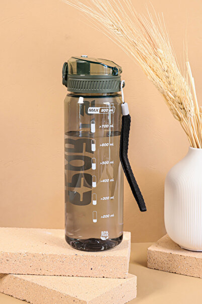 Poomy زجاجة مياه تحفيزية بسعة 900 مل بتصميم حبل - زجاجة مياه رياضية للمدرسة