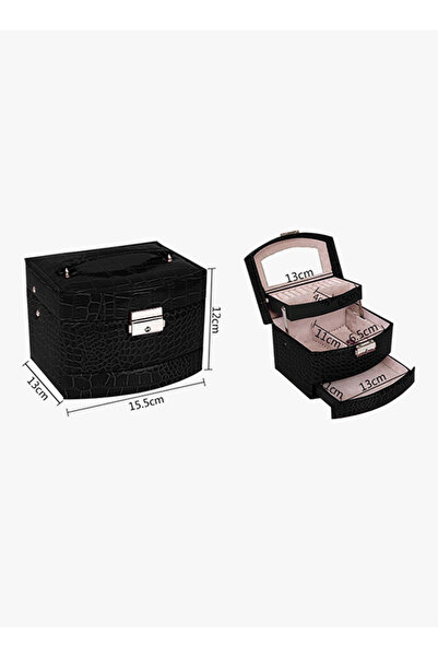 HALAMODO Three-tier Jewelry Case with Pull-out Drawers
