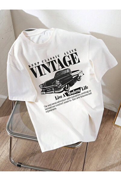 one button Unisex Vintage cu imprimeu basic guler rotund Regular tricou bumba...