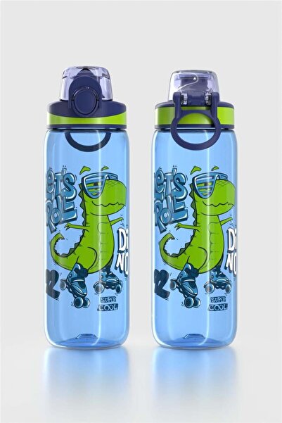 Renga Trego Patterned 630 ml Tritan Children's Water Bottle 912171 Blue