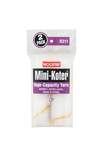 Wooster غطاء بكرة طلاء خيوط عالية السعة من ميني كوتير، قطعتين، مقاس 4 بوصات