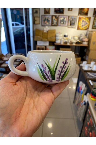 ColorCraft Ceramic Handmade Cup Set of 2 Set with Lavender Pattern