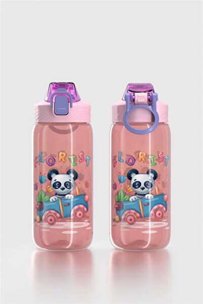 Renga Wave Patterned 530 ml Children's Water Bottle 912168 Pink