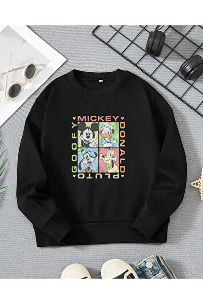 haha Children's Mickey Mouse Printed Long Sleeve T-Shirt