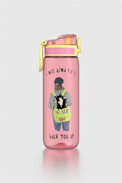 Renga Rybo-X Patterned 630 ml Tritan Children's Water Bottle 912163 Pink
