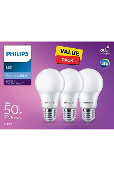 Philips Philips LED Bulb, Energy Saving 7W-50W Equivalent, Cool Daylight 6500K, Value Pack