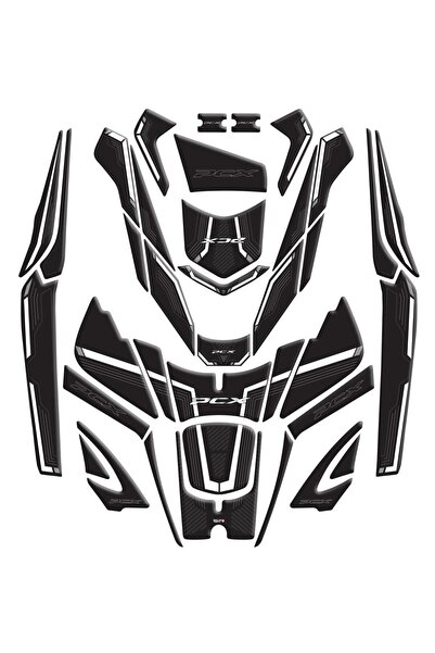 Redline Grafik Honda PCX 2025 Karbon Beyaz Full Set