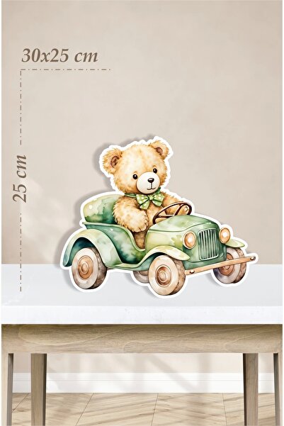 neşeli günlerim Safari auto sa temom medvedića - stojeća tabla 30x25 cm
