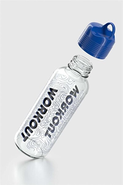 Renga Moon Patterned 450 ml Glass Flask 922009 Blue
