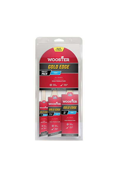 Wooster 3-Piece Gold Edge Smooth Finish Firm Paint Brush Set