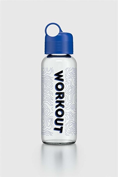 Renga Moon Patterned 450 ml Glass Flask 922009 Blue