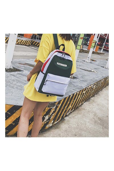 HALAMODO Simple Green Casual Fashion Backpack