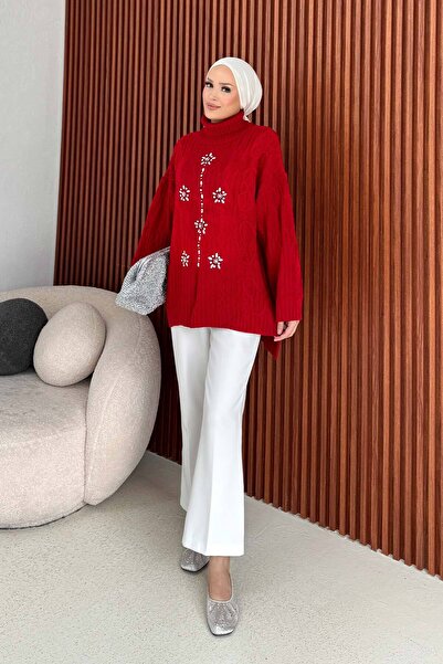 Melike Tatar Taşlı Triko Kazak 32-7003-1