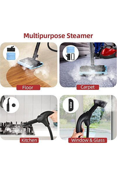 Türkiye Steam Cleaner, 15-in-1 Heavy Duty Steamer, Multipurpose Steam Mop, 1500W 1500ML Chemical-Free Househ