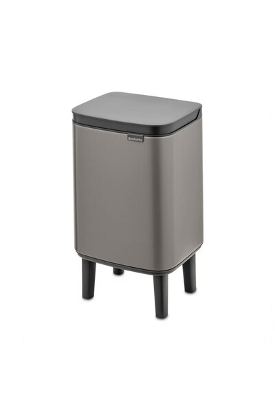 Brabantia Bo Small Hi 1006640 Waste bin, 4 l, Raised, Smooth & silent opening, Anti-slip base, Gray