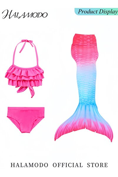 HALAMODO 3PCS Girl's Mermaid Tails Princess Dress Up Mermaid Tails Great Gift for Girls 3-12 Year Old