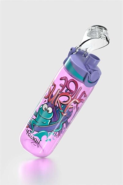 Renga Trego Patterned 630 ml Tritan Children's Water Bottle 912171 Purple