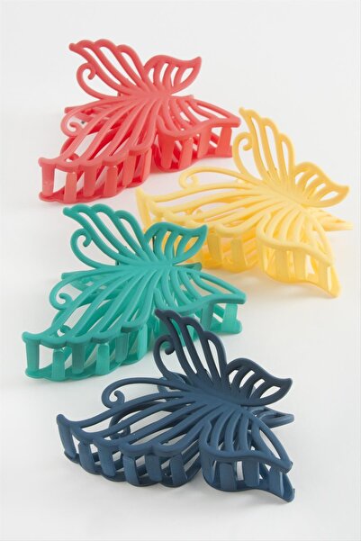 PAMİRAVM مشبك ملون على شكل فراشة 8 سم