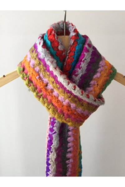 Mora Örgü Scarf Lightweight Multi-Colored Scarf (23X210Cm 260G-Mk26)