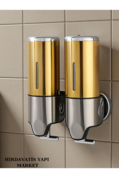 HIRDAVATİS YAPI MARKET 2*500mL MANUEL İKİLİ ALTTAN ÇEKMELİ SIVI SABUNLUK-GOLD...