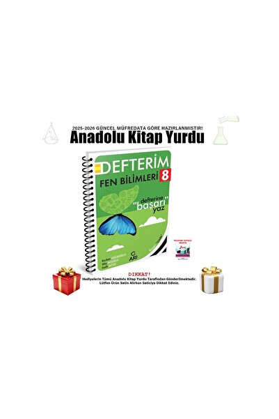 Arı Yayıncılık 2025-2026 8. Sınıf Fen Bilimleri Defterim Konu Anlatımlı Defte...