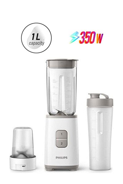 Philips Plastic Jar Mini Blender - 2 Speed Settings, Includes Chopper + Tumbler, 1 L 350 W HR2603/01