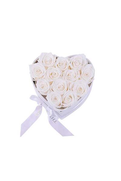 velve Aranjament floral inima cu trandafiri de sapun Special S, alb, Alb