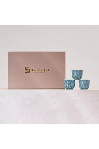 Generic Leaf Ceramic 12-Piece Kahwa Cup Set