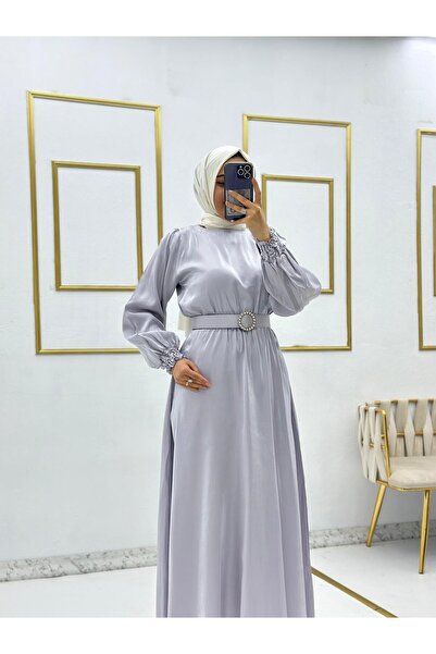 Moda Krash Satin Dress with Belt as a Gift